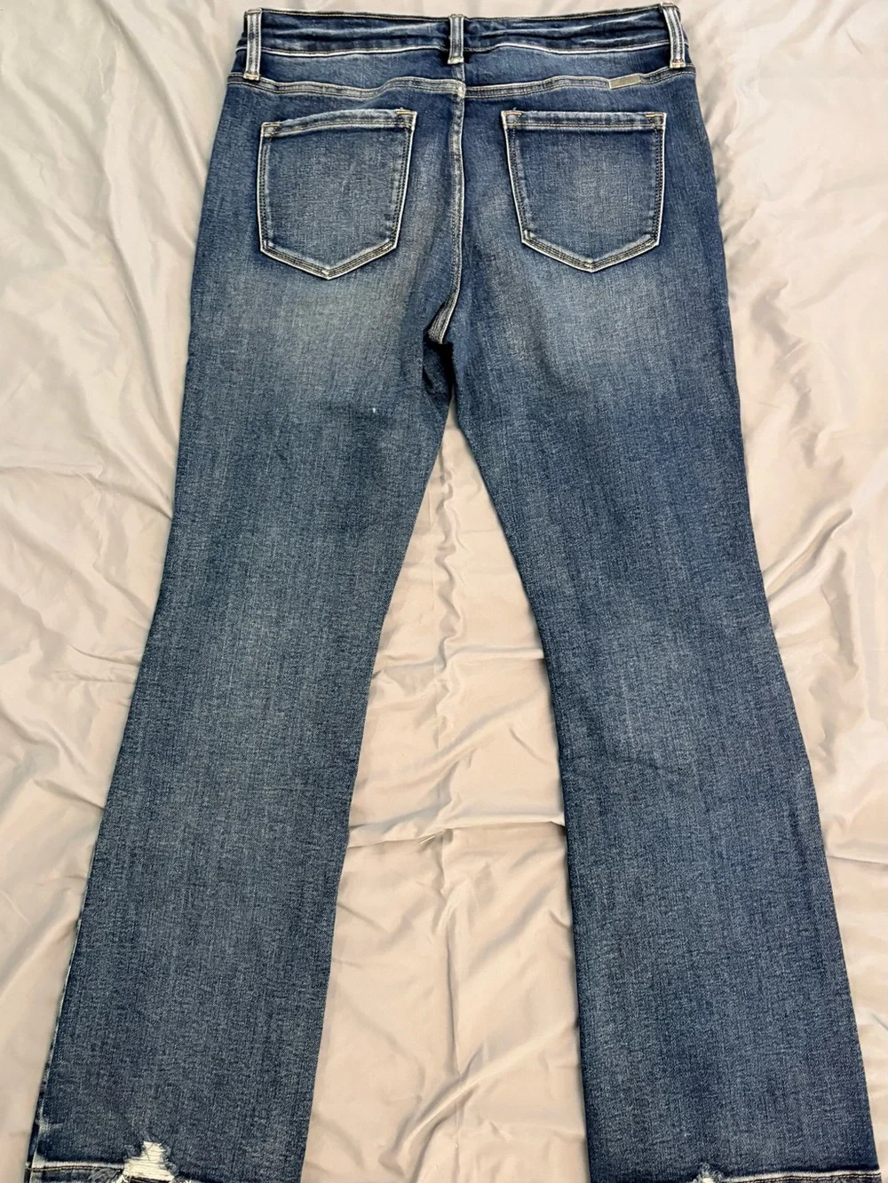 KanCan Delci Mid Rise Faded Blue Wide-Leg Jeans